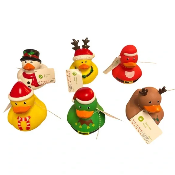 PUBLIX CHRISTMAS HOLIDAY RUBBER DUCKS SET OF 6 Duck My Jeep Duckies NEW Assorted - Picture 16 of 16